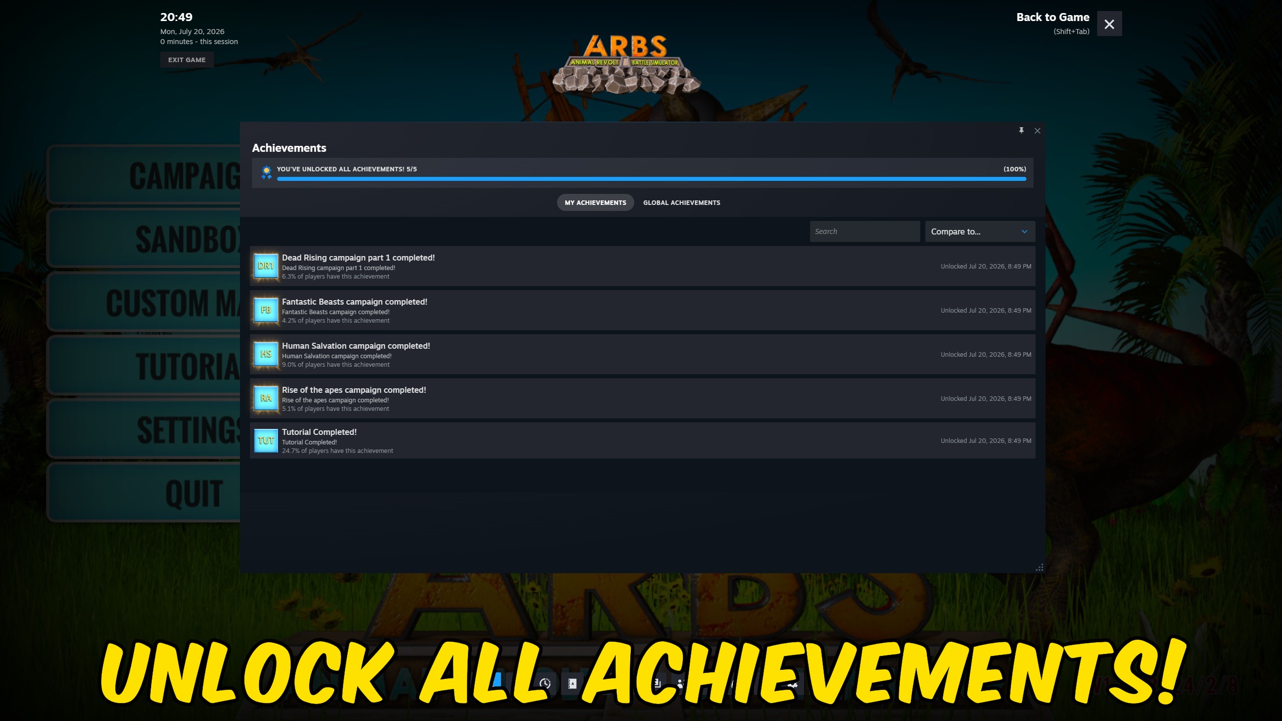Animal Revolt Battle Simulator — Achievement Unlocker (screenshot 2)